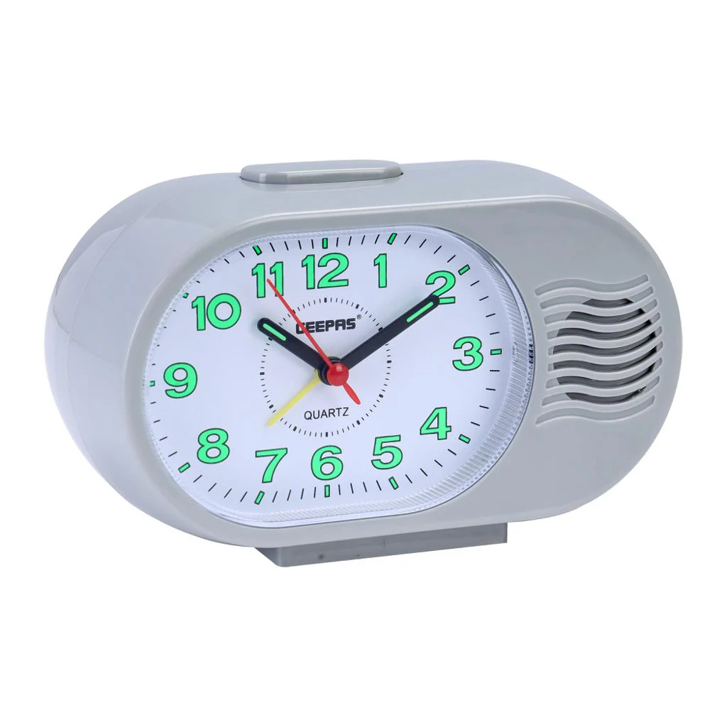 Geepas GWC26019 Bell Alarm Clock | Analog Alarm Clock, Silent Non-Ticking, Ascending Beep Sounds, Snooze, Light Functions | Perfect for Students | 2 Years Warranty