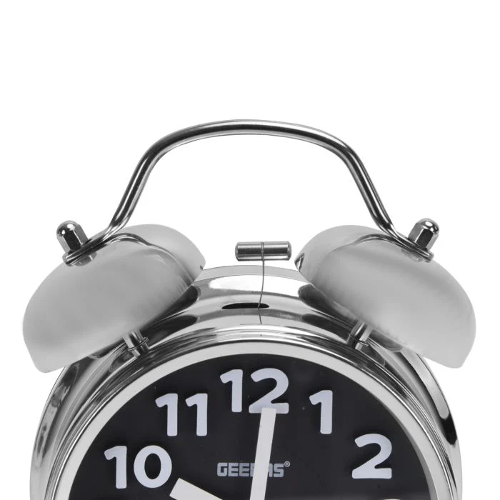 Geepas GWC26020 Twin Bell Alarm Clock | Loud Twin Bell Ring | Light Function for Night Visibility | Durable Metal Body | Battery Operated | Ideal for Home & Office - Image 4