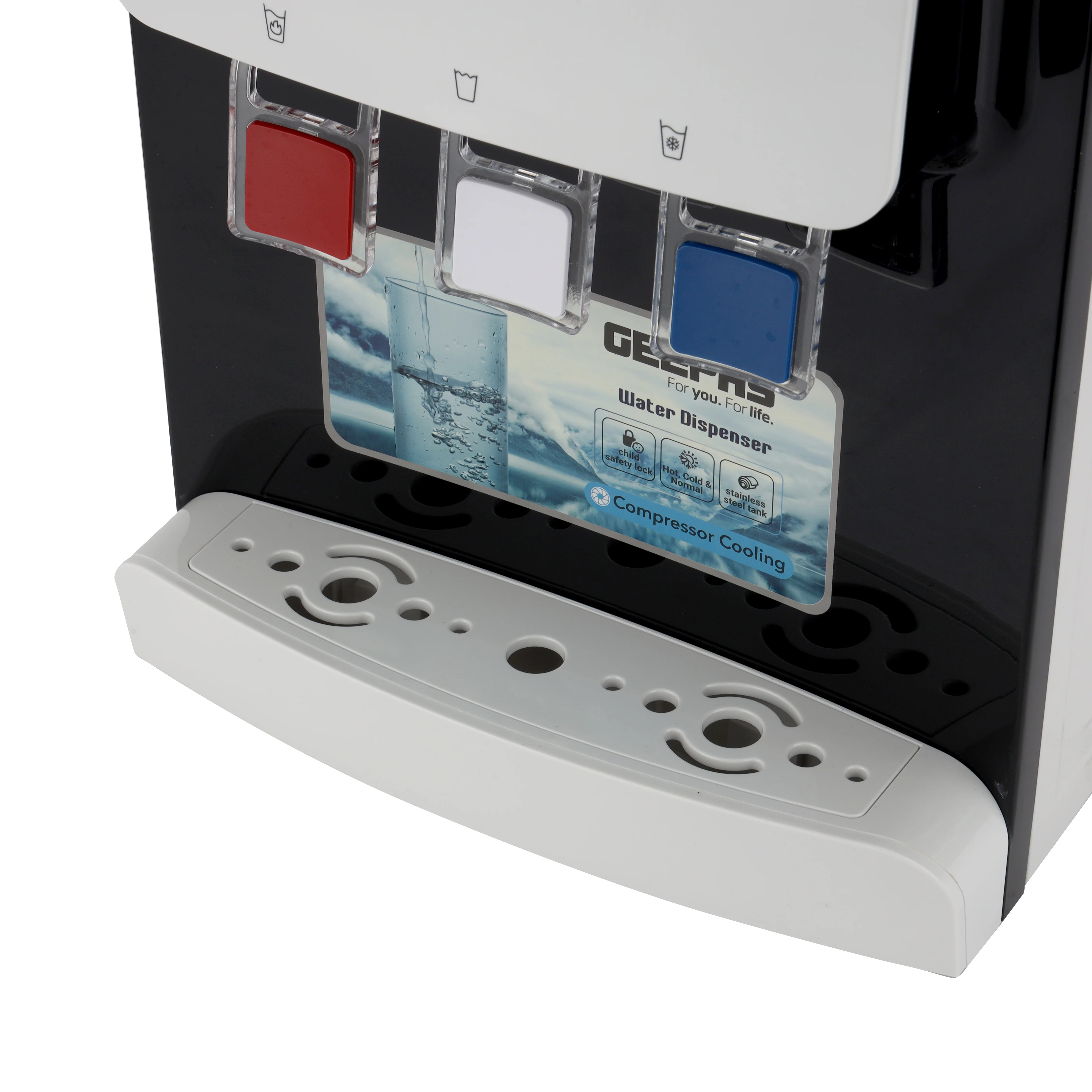 Geepas GWD17022 Water Dispenser | Hot, Normal & Cold Desktop Water Dispenser with Child Safety Lock | Stainless Steel Tank & Compressor Cooling | 2 Year Warranty - Image 4