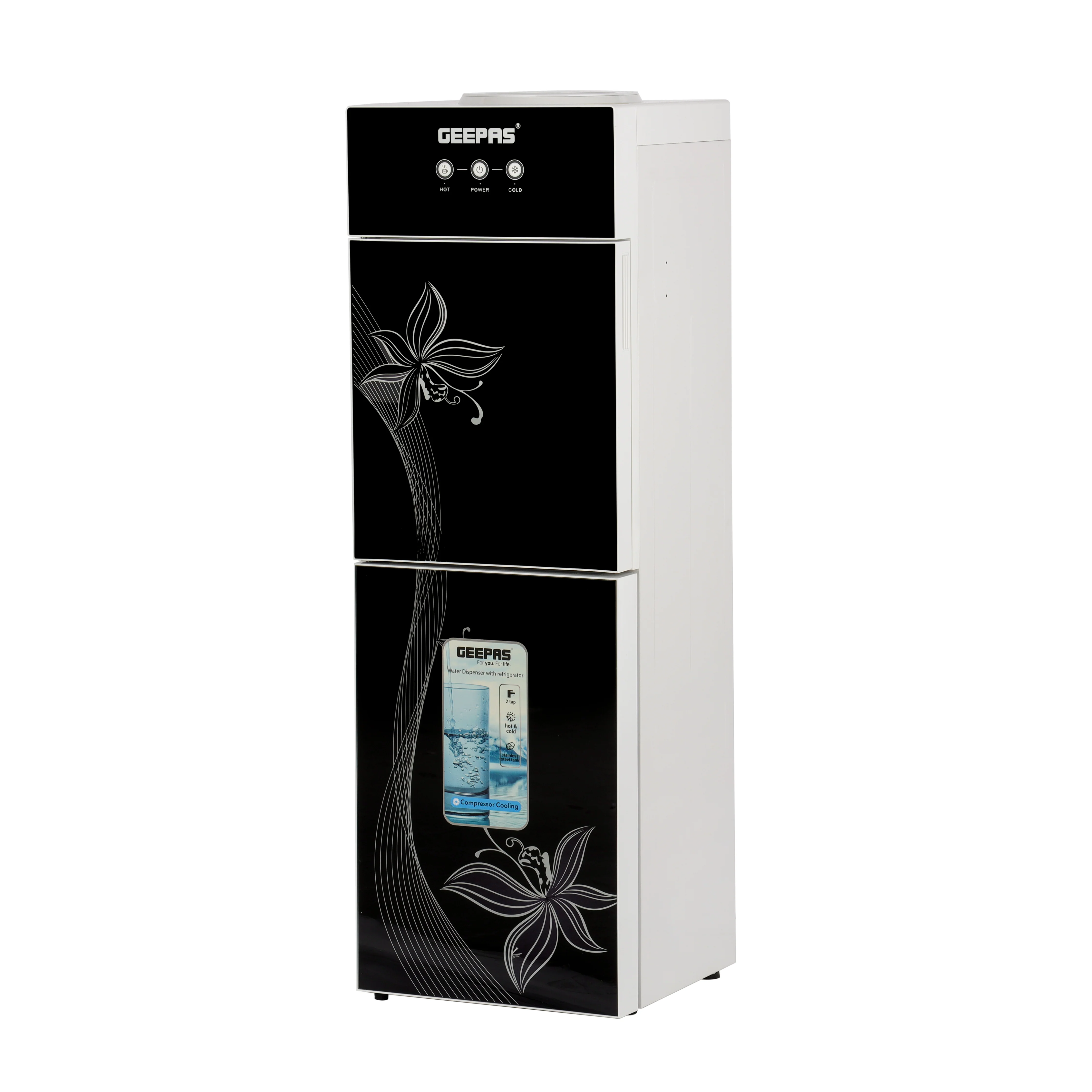 Geepas GWD17023 Water Dispenser with Refrigerator | Hot & Cold Water| Stainless Steel Tank |Fast Cooling |Child Safety Lock & Powerful Compressor Cooling| 2 Year Warranty - Image 3