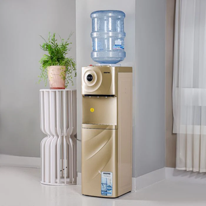 Geepas GWD17028 Hot, Cold & Normal Water Dispenser with Cabinet | Stainless Steel Water Tank| Low-Noise Compressor Cooling| Child Safety Lock &  Anti-Bacterial Design - Image 3