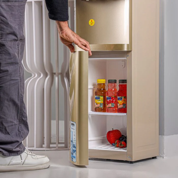 Geepas GWD17028 Hot, Cold & Normal Water Dispenser with Cabinet | Stainless Steel Water Tank| Low-Noise Compressor Cooling| Child Safety Lock &  Anti-Bacterial Design - Image 4