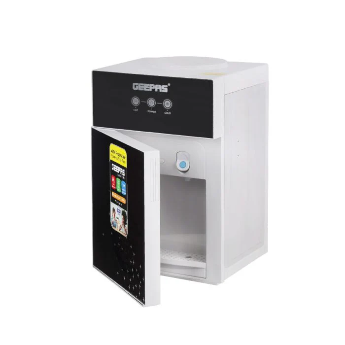 Geepas GWD17033 Hot & Cold Desk Top Water Dispenser | Stainless Steel Water Tank| Tempered Glass Door| Child Safety Lock | Fast Cooling Performance & Powerful Compressor - Image 3