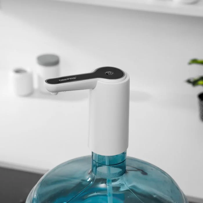 Geepas GWD17034 Rechargeable Mini Water Dispenser | USB Charging | One-Button Operation| LED Night Light| 1200mAh Lithium Battery| Compact Design for Bottled Water - Image 2