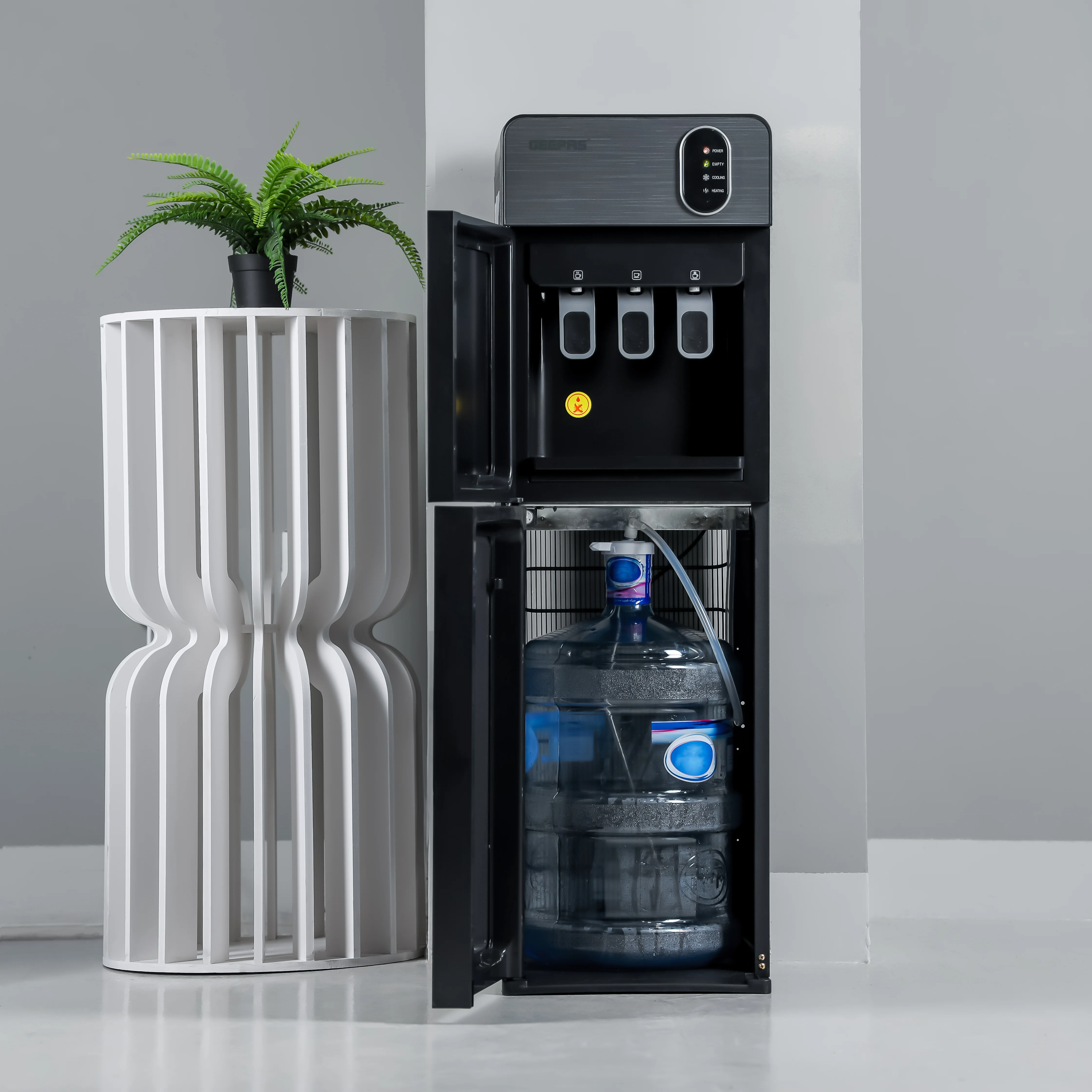 Geepas GWD17037 Bottom Loading Water Dispenser | Hot, Cold & Normal Water Options| Stainless Steel Water Tank| Fast Cooling Compressor System | 3 Tap Convenient Design - Image 2