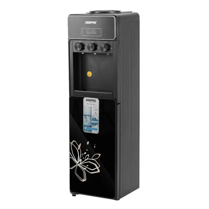 Geepas GWD17038 Hot & Cold Water Dispenser with Cabinet | Stainless Steel Tank| Child Safety Lock| Adjustable Water Flow & Strong Glass Door | Low Noise Compressor - Image 3