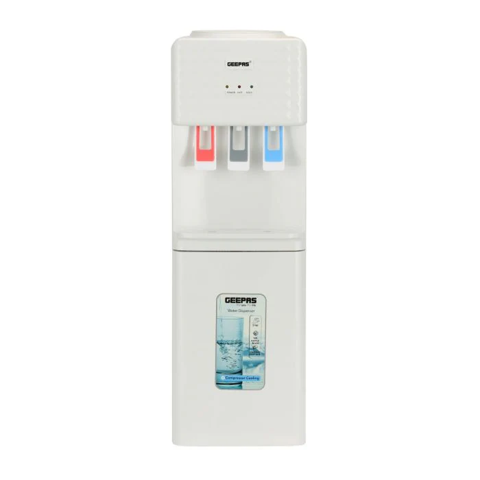 Geepas GWD8326 Water Dispenser | Hot, Cold & Normal Water| 3 Tap Design| Powerful Compressor Cooling System| Child Safety Lock & Stainless Steel Tank for Home & Office