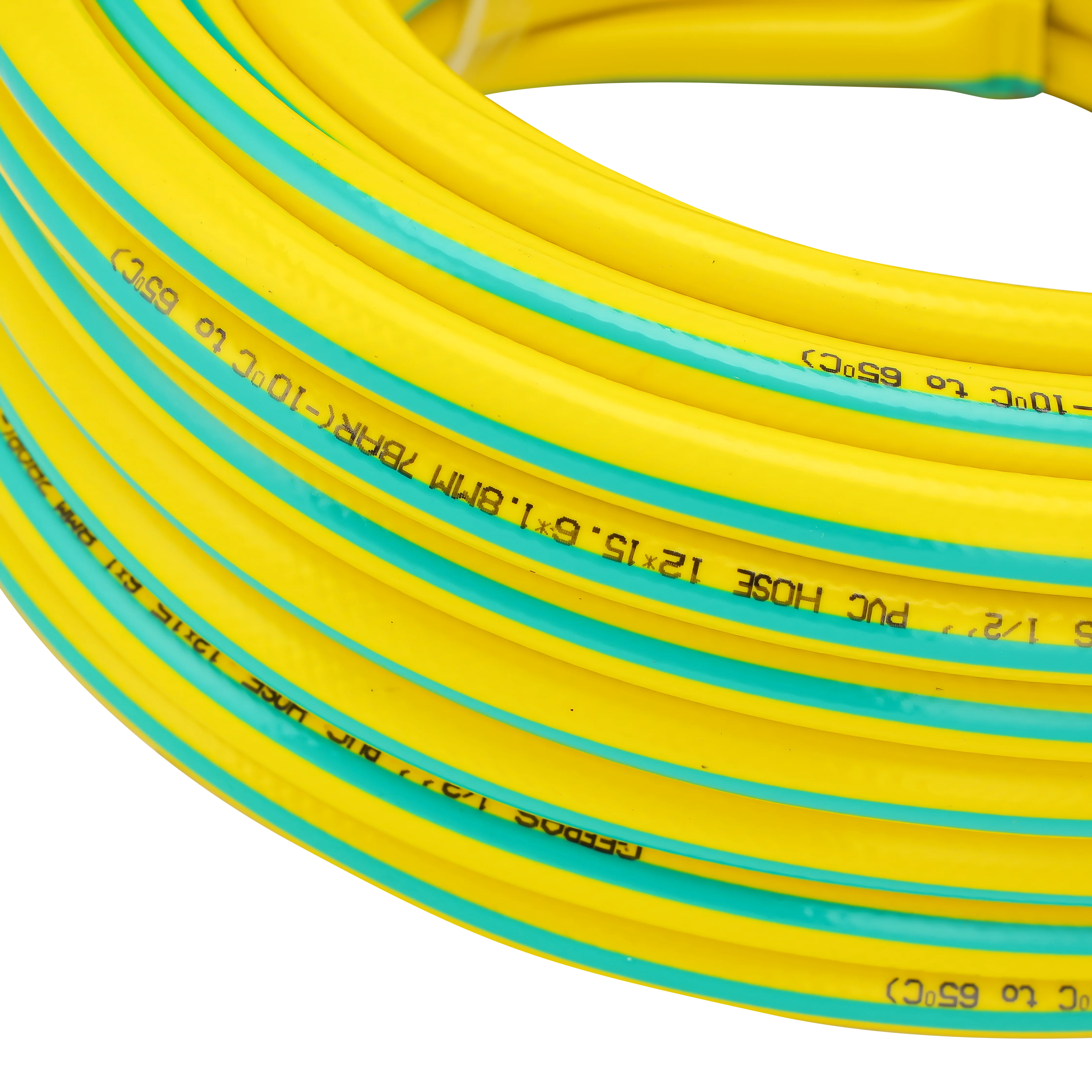 Geepas 1/2 PVC Hose- GWH61153| 25 M, 3-Layer Construction with High Flexibility| Suitable for 7 Bar Pressure, Heat Resistance -10–65 °C| Yellow and green, 1 Year Warranty - Image 3