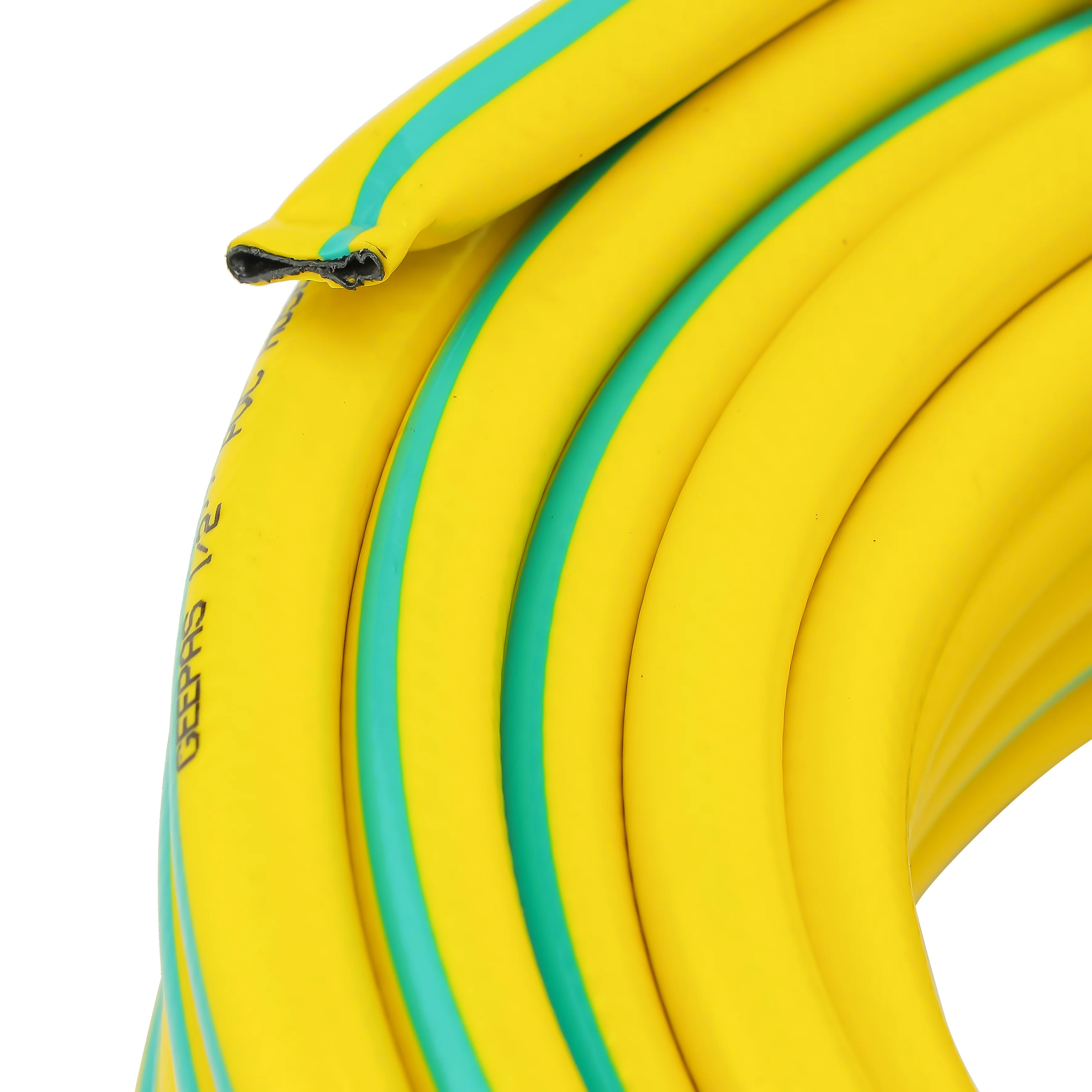 Geepas 1/2 PVC Hose- GWH61153| 25 M, 3-Layer Construction with High Flexibility| Suitable for 7 Bar Pressure, Heat Resistance -10–65 °C| Yellow and green, 1 Year Warranty - Image 4