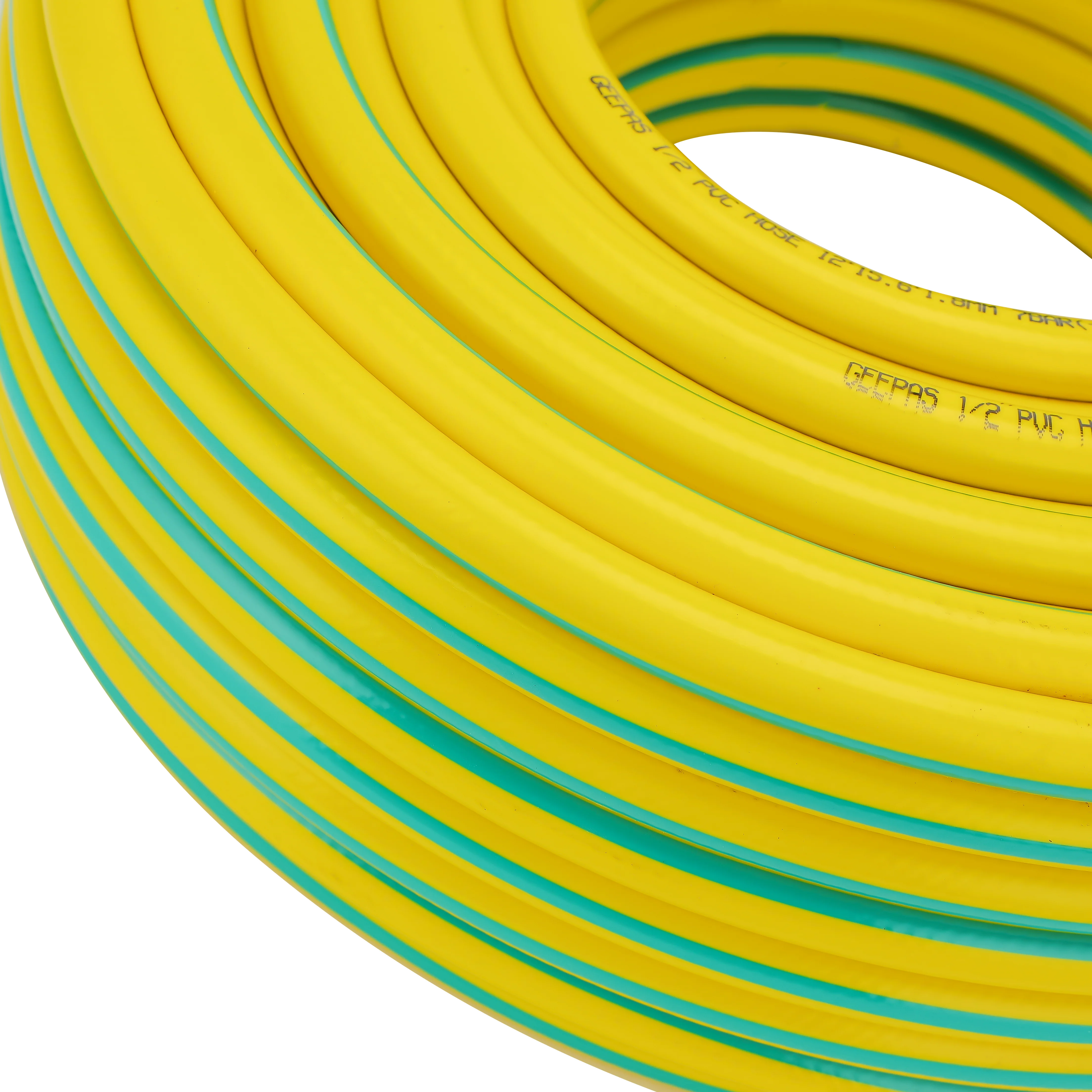 Geepas 1/2 PVC Hose- GWH61154| 50 M, 3-Layer Construction with High Flexibility| Suitable for 7 Bar Pressure, Heat Resistance -10–65 °C| Yellow and green, 1 Year Warranty - Image 4