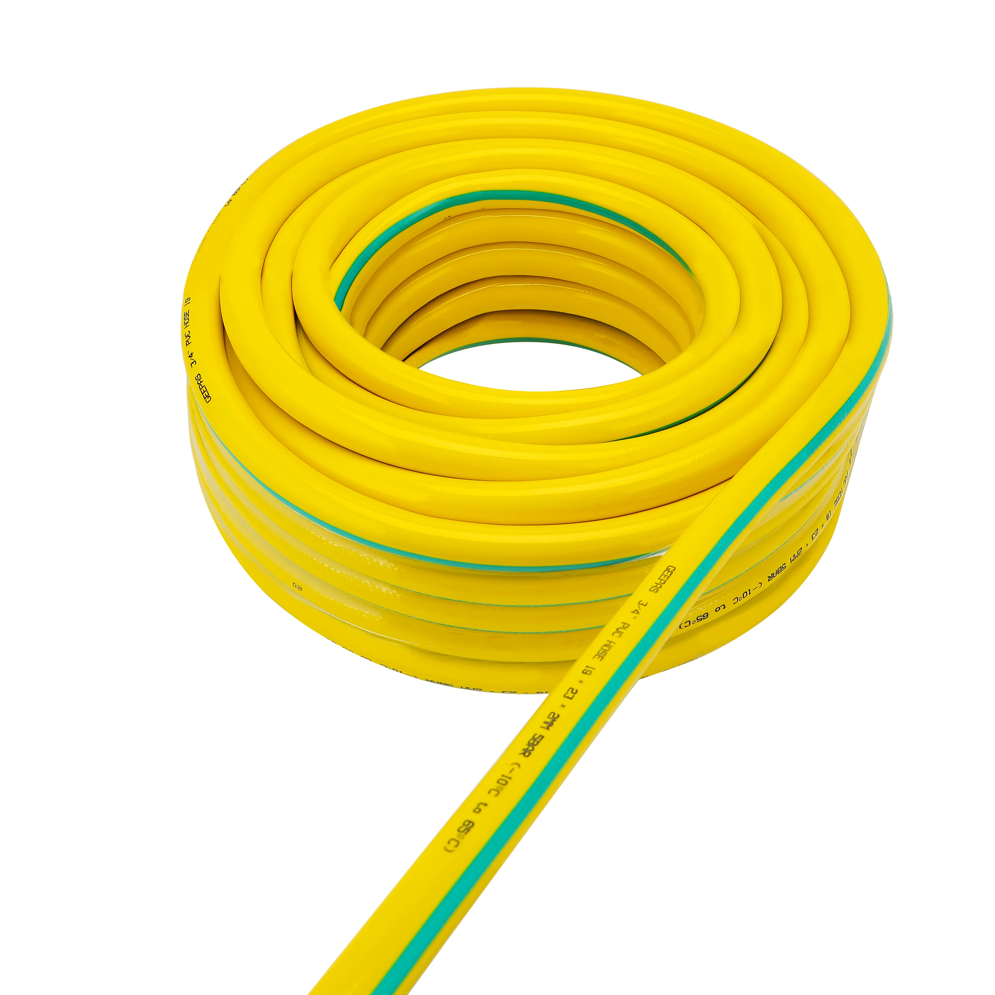 Geepas 3/4 PVC Hose- GWH61155| 25 M, 3-Layer Construction with High Flexibility| Suitable for 5 Bar Pressure, Heat Resistance -10–65 °C| Yellow and green, 1 Year Warranty - Image 3