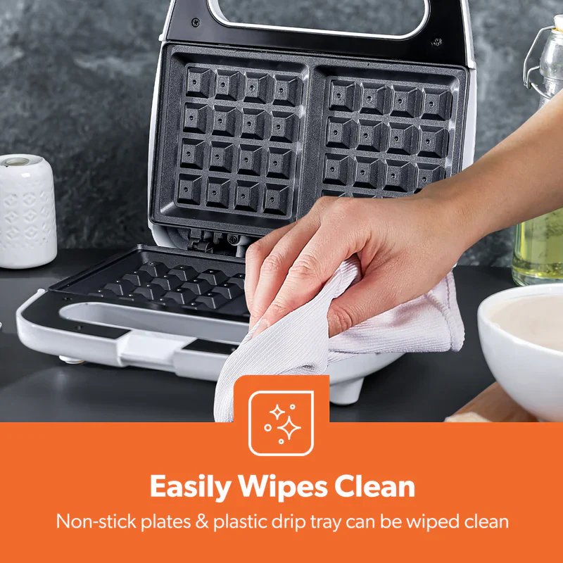Geepas GWM676 Waffle Maker | 750W Power| Non-Stick Cooking Plates | Dual Indicator Lights | Cool-Touch Handle | Overheat Protection | Easy to Clean | 2 Years Warranty - Image 5