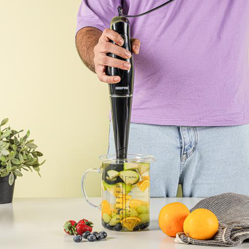 Geepas Hand Blender GHB5467 |180W Copper Motor| Stainless Steel Blade|Strong ABS Body| Low Noise DC Motor| Compact| Durable & Easy-to-Use| Ideal for Smoothies, Shakes Etc - Image 3
