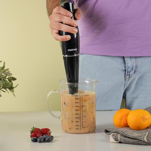 Geepas Hand Blender GHB5467 |180W Copper Motor| Stainless Steel Blade|Strong ABS Body| Low Noise DC Motor| Compact| Durable & Easy-to-Use| Ideal for Smoothies, Shakes Etc - Image 4