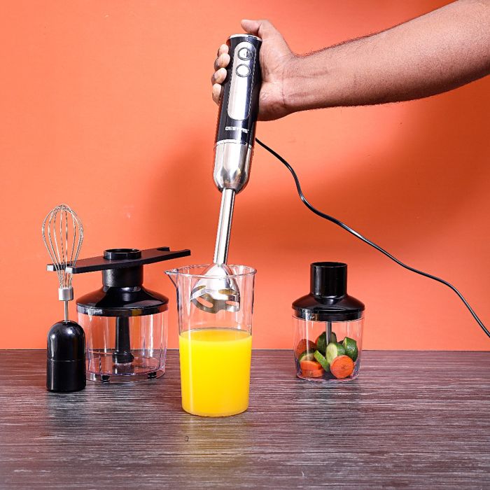 Geepas Hand Blender GHB6137 | 600W| 2 Speeds & 8 Variable Speed Settings| Detachable Stainless Steel Stick & Blade| LED Light Indicator| Chopper, Whisk & Grinder - Image 4