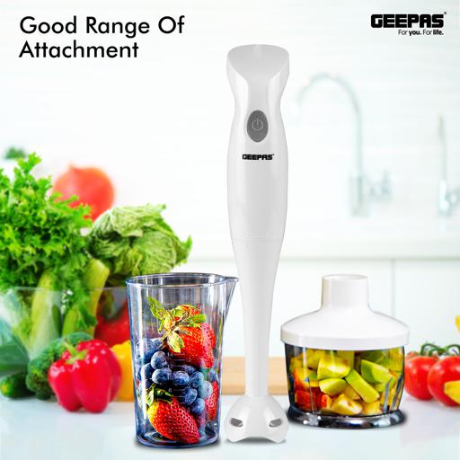 Geepas Hand Blender GHB6144 | 200W| 2-Speed Control| Stainless Steel Blade| Includes Chopper, Whisk & 600ml Beaker| Compact| Durable & Easy-to-Use | 2 Years Warranty - Image 5