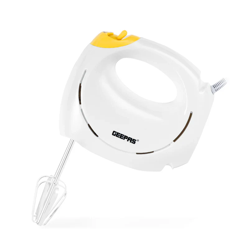 Geepas Hand Mixer GHM43012 | 150W Hand Mixer | 7 Speed Settings| Turbo Function| Stainless Steel Beaters| Lightweight Design| Easy to Use & Clean| 2 Years Warranty