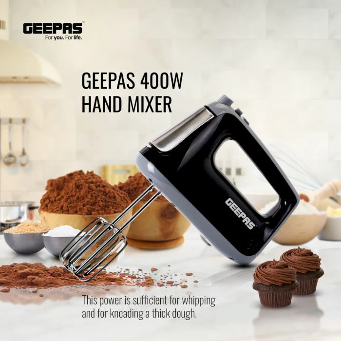 Geepas GHM43020UK Hand Mixer | Compact & Powerful Electric Mixer with Multiple Speed Settings | Easy to Use & Clean Design for Everyday Baking | 2 Years Warranty - Image 5