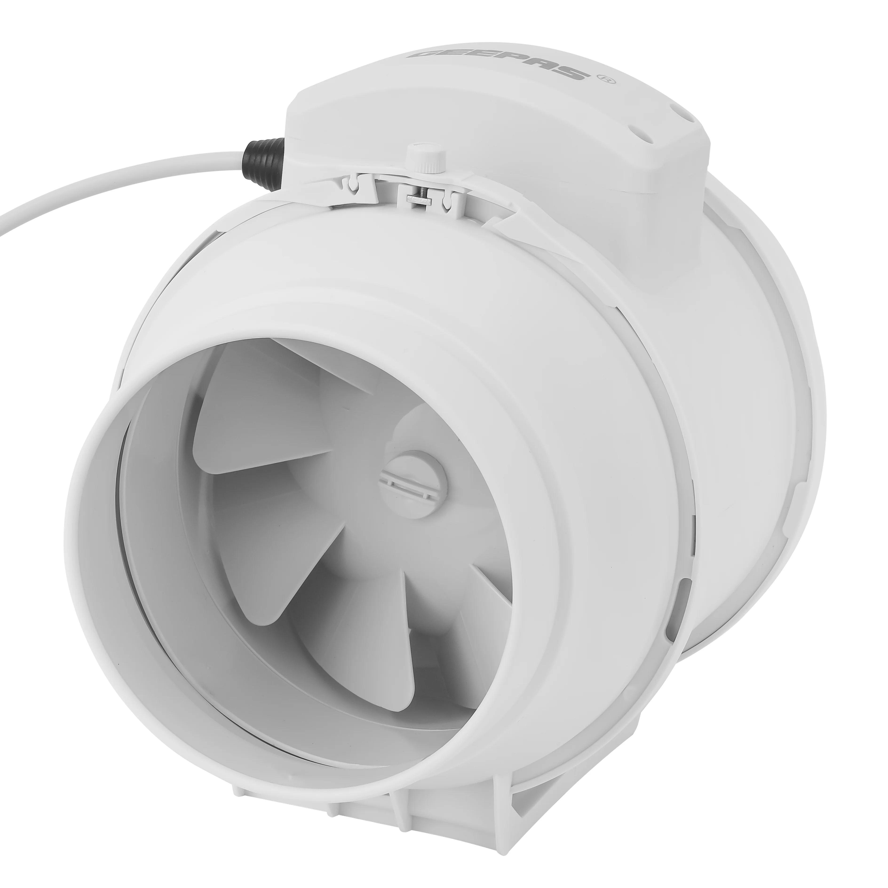 Geepas Inline Exhaust Fan GF21192 – 6", 28W, 2150 RPM, 370 CFM, Rust-Free, Low Noise, IPX4, Ideal for Homes & Commercial Spaces, 1-Year Warranty, White - Image 2