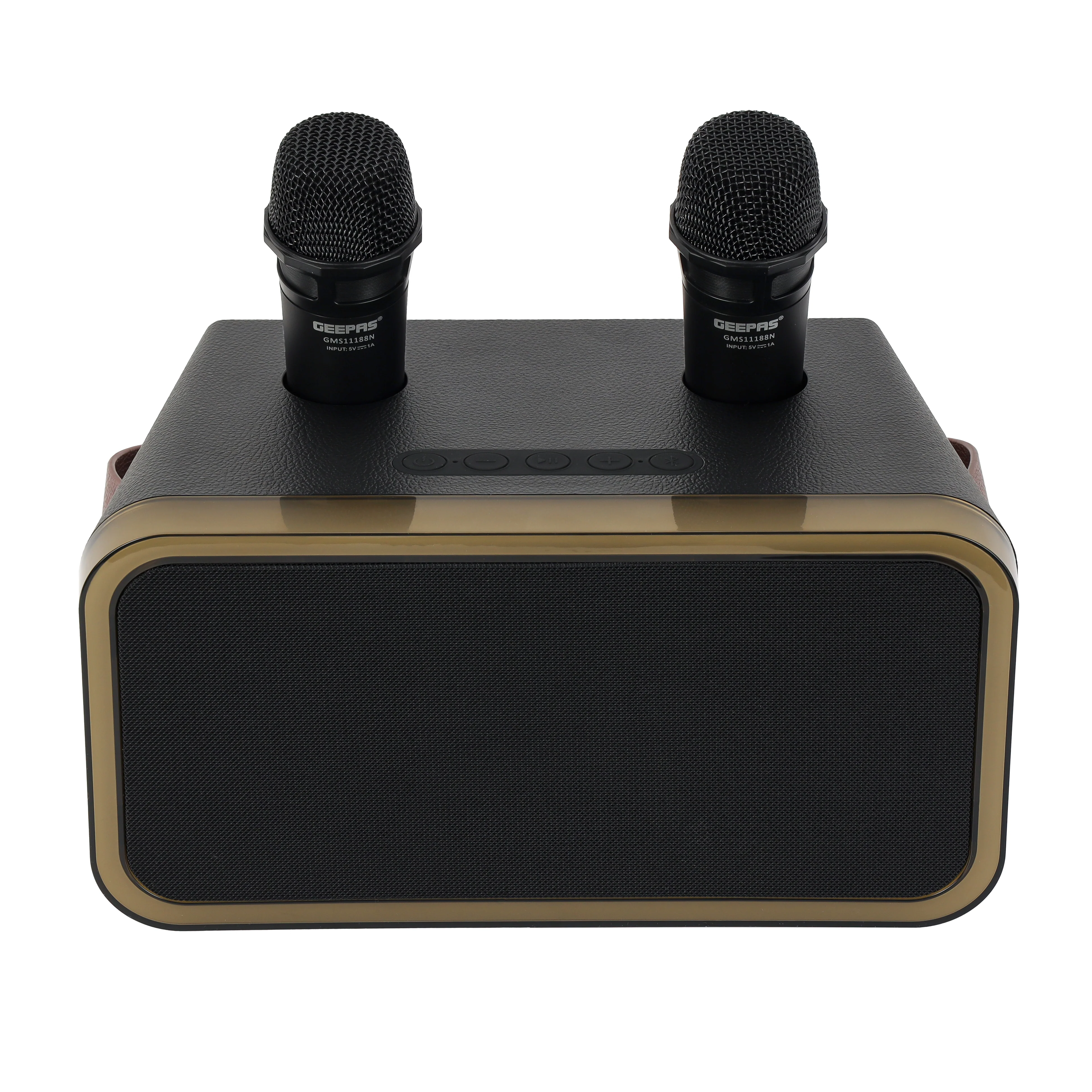 Geepas GMS11188 Karaoke Speaker |20W Output with Full LED Lighting| Dual Wireless Microphones| Bluetooth 5.1 Connectivity| USB Support| Built-in Battery|2 Years Warranty - Image 4