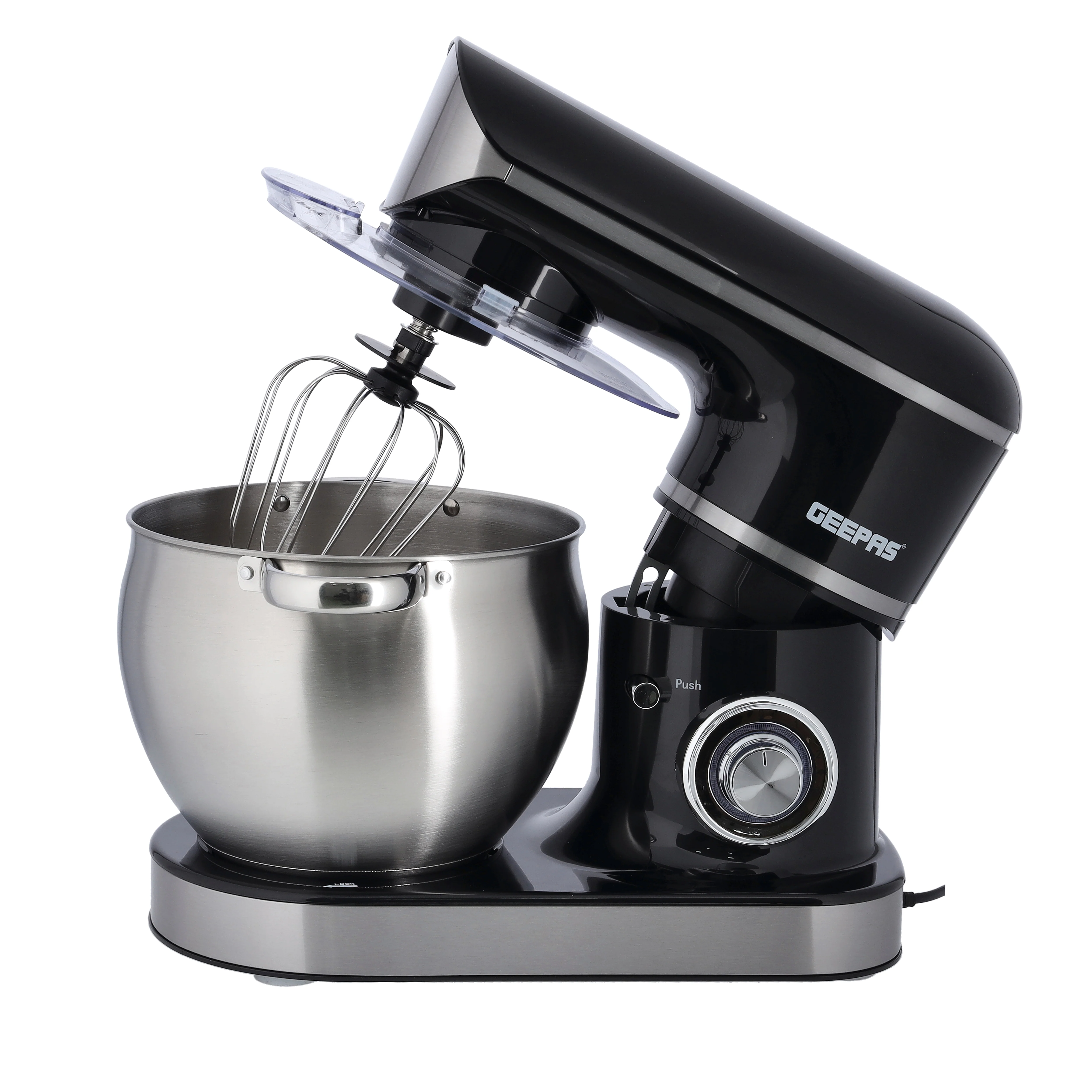 Geepas Kitchen Machine GSM43040 | 8.5L Stainless Steel Bowl Stand Mixer| 1500W Powerful Motor| 6 Speed Control | Durable ABS Body| 3 Mixing Attachments| 2 Years Warranty - Image 3