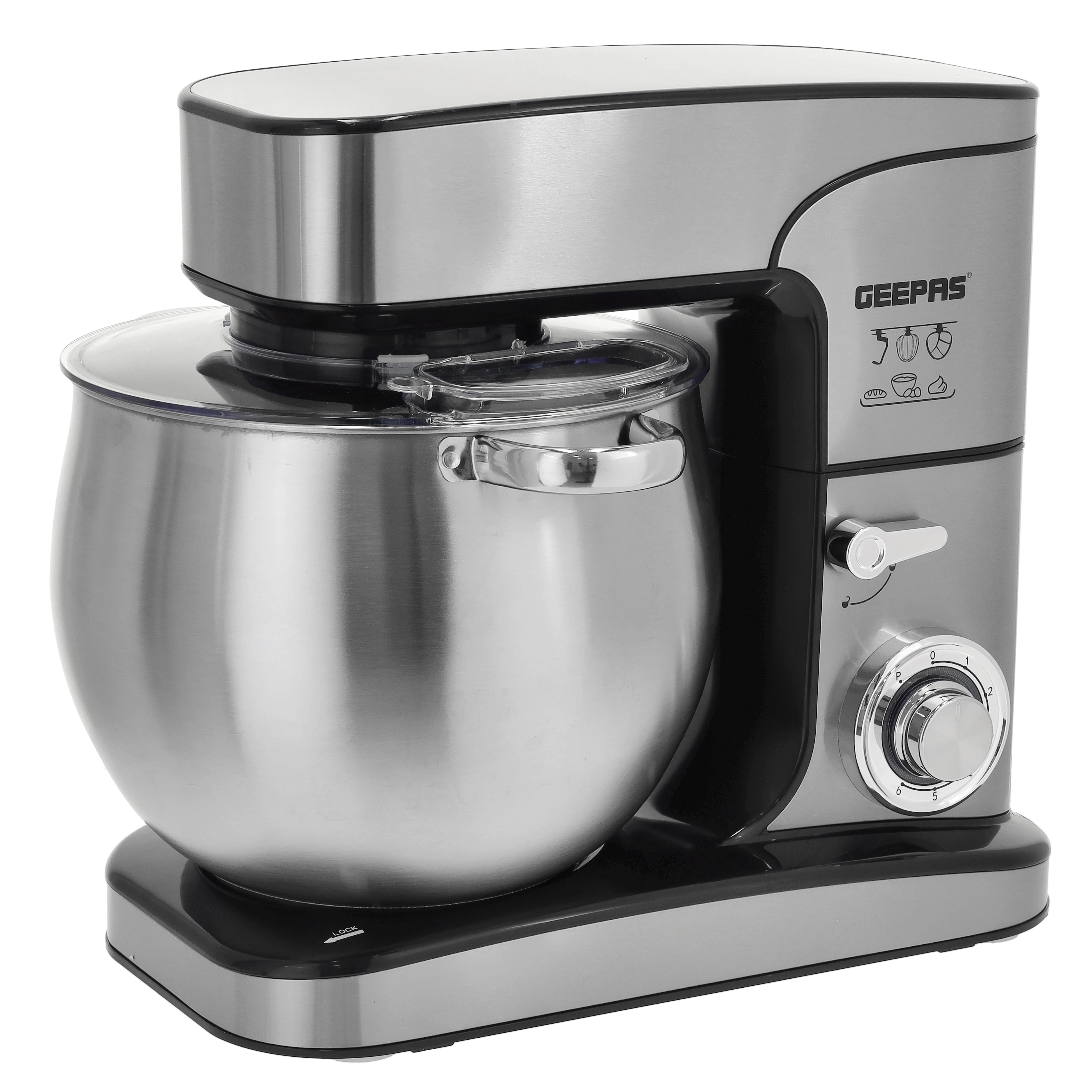 Geepas Kitchen Machine GSM43042 | 2000W Powerful Stand Mixer| 12L Stainless Steel Bowl| 6 Speed Control with Pulse| Safety Lock| LED Indicator| 2 Years Warranty - Image 3