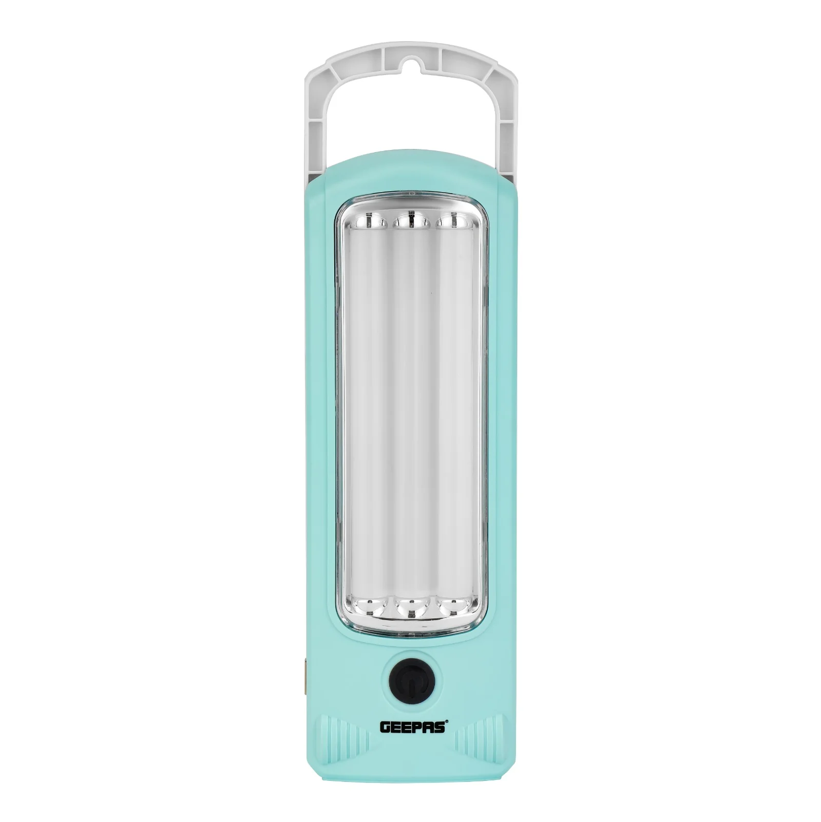 Geepas Rechargeable LED Lantern with Solar Panel GE53030 | 52 Hi-Power LEDs, 5H Backup | Energy Efficient, Portable, Lightweight Design | Blue, 2 Years Warranty