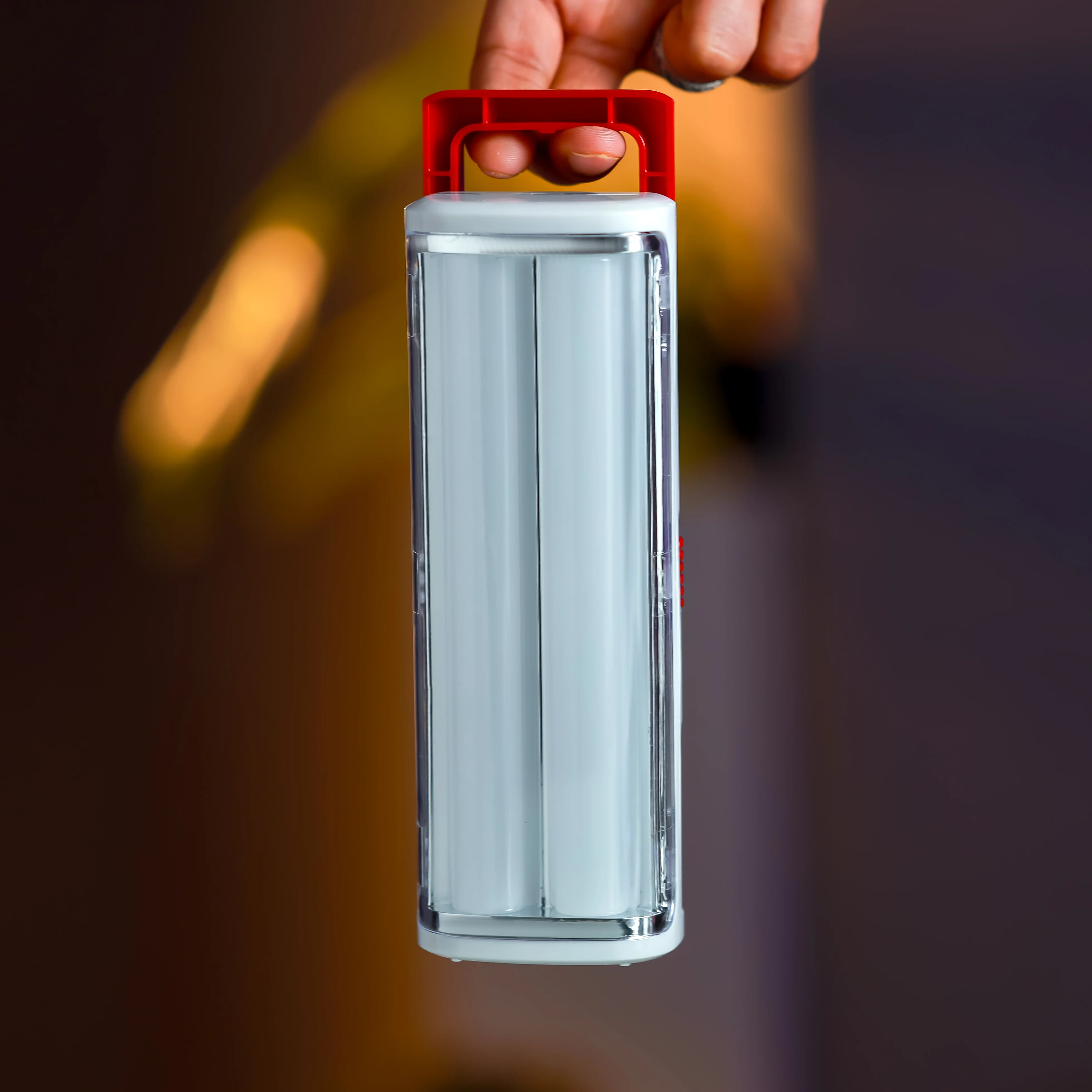 Geepas LED Emergency Lantern with Solar Panel- GE53031| Energy Efficient|30 Pieces Hi-Power LEDs,5 Hours Working| Compact, Light-Weight| | Red and White, 2Years Warranty - Image 4