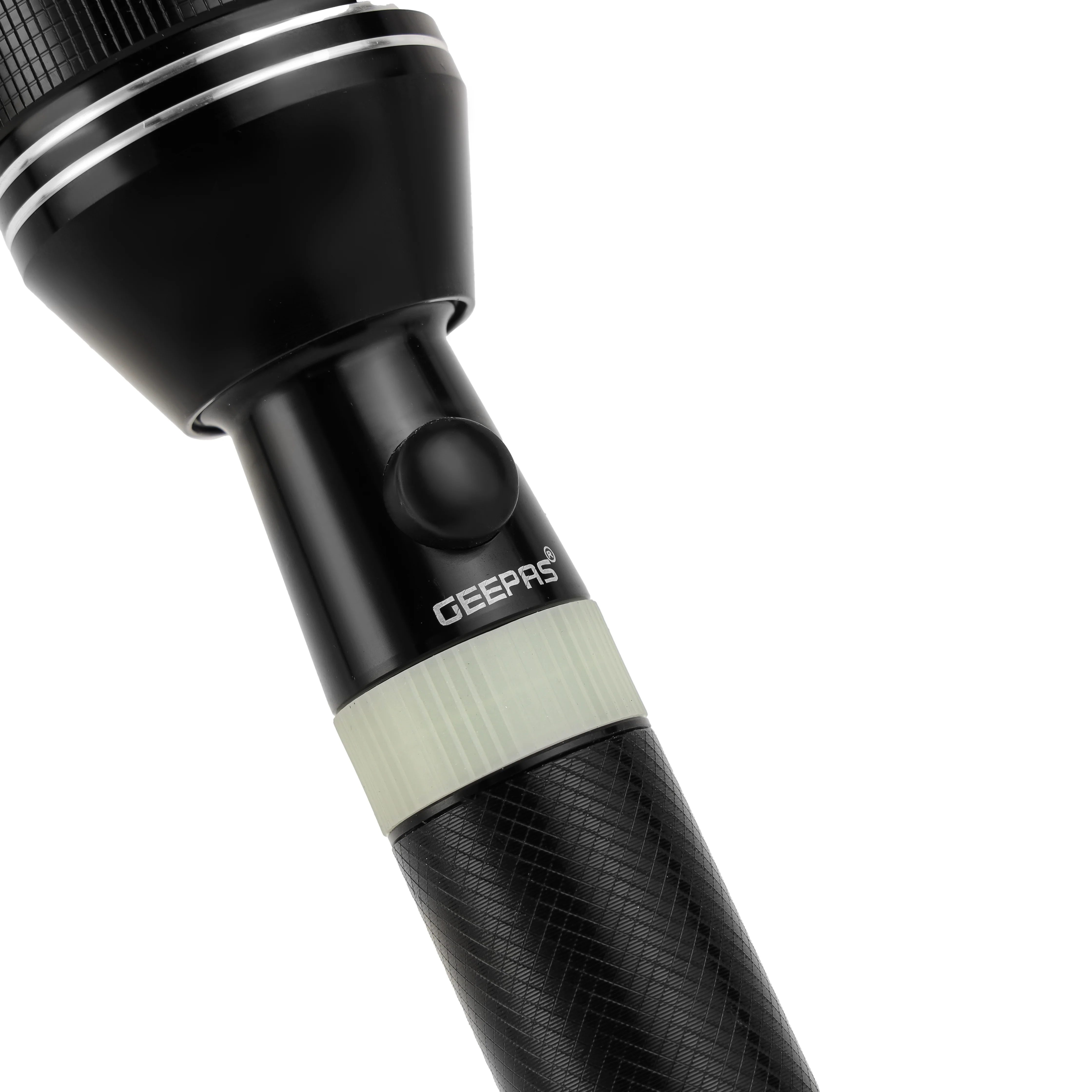 Geepas Rechargeable LED Flashlight GFL4637 | Pack of 2, 7W LED, 3H Continuous Use, Aircraft Aluminum Body, Lithium Battery, Night Glow Ring, Water & Shock Resistant - Image 5