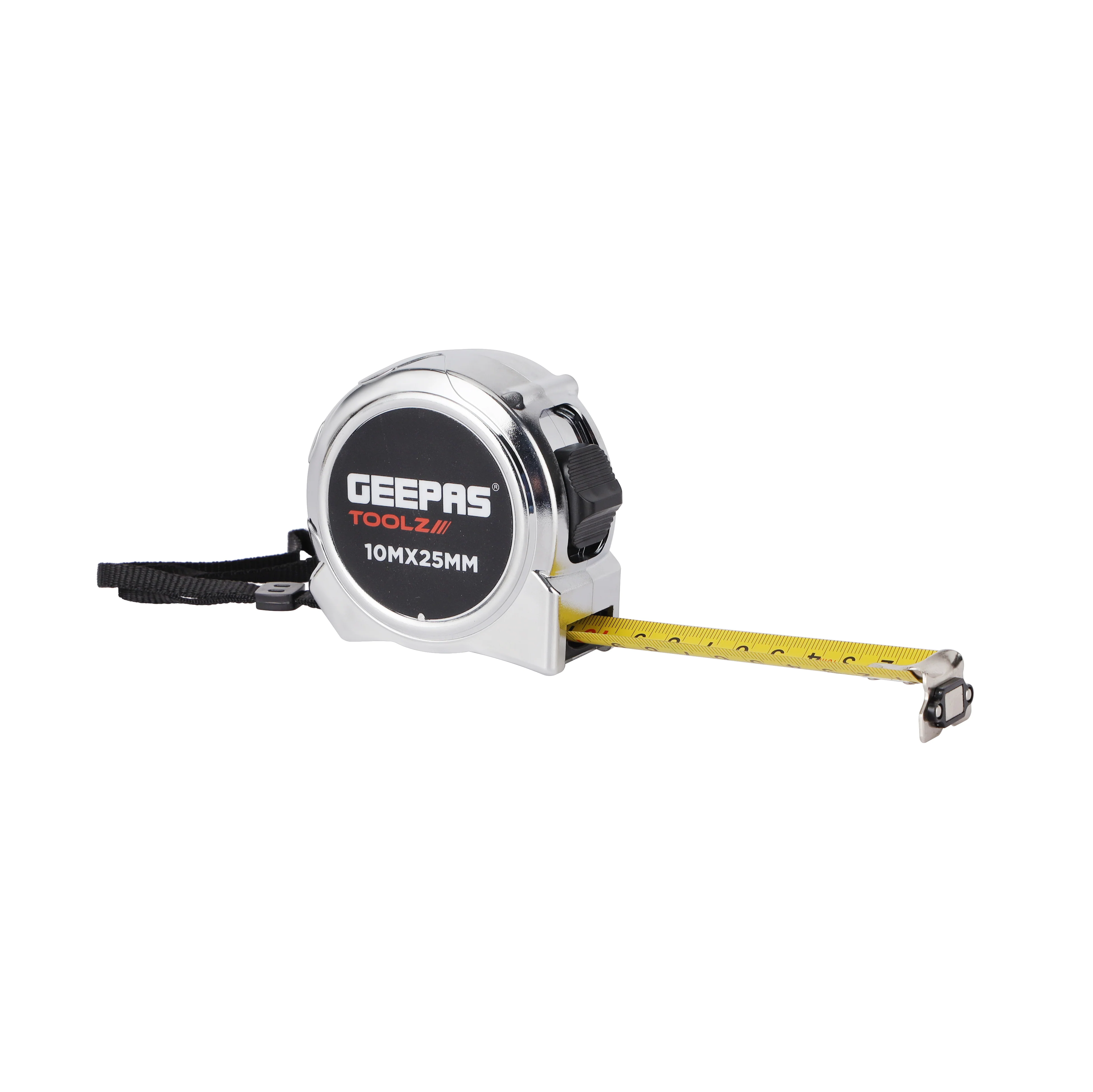 Geepas Measuring Tape- GT59315| 10 M X 25 MM, High Impact Chrome Body and Super Magnetic Hook| Double Sided High Visibility, With Metric and Inch Gradation|  Silver - Image 4
