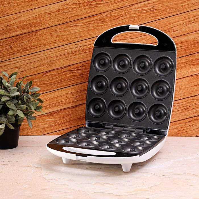 Geepas Mini Doughnut Maker GDM3760 | 12-Piece Donut Plate | 1100W Power | Auto Temperature Control | Non-Stick Plates | Compact & Safe Design | 2-Year Warranty - Image 3
