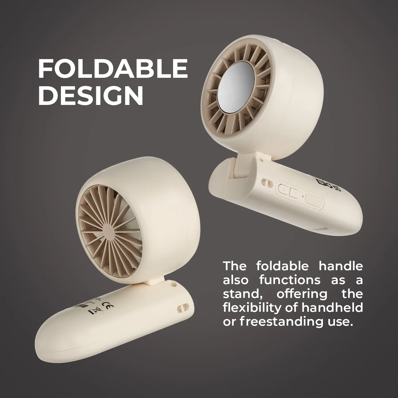 Geepas Mini Foldable Cooling Fan- GF21225/ 3 Speed Control, Cooling Function, 8 Hours Long Working Time/Small, Portable Design  for Women and Men/ Pink, 2 Years Warranty - Image 4