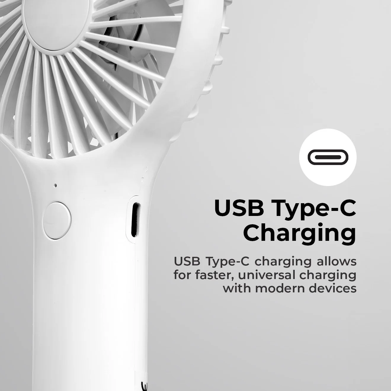 Geepas Mini Portable Handheld Fan GF21223 | 3 Speed Control, One-Button Operation, Up to 4H Runtime, Long-Lasting Rechargeable Battery, Portable Design for Travel & Home - Image 5