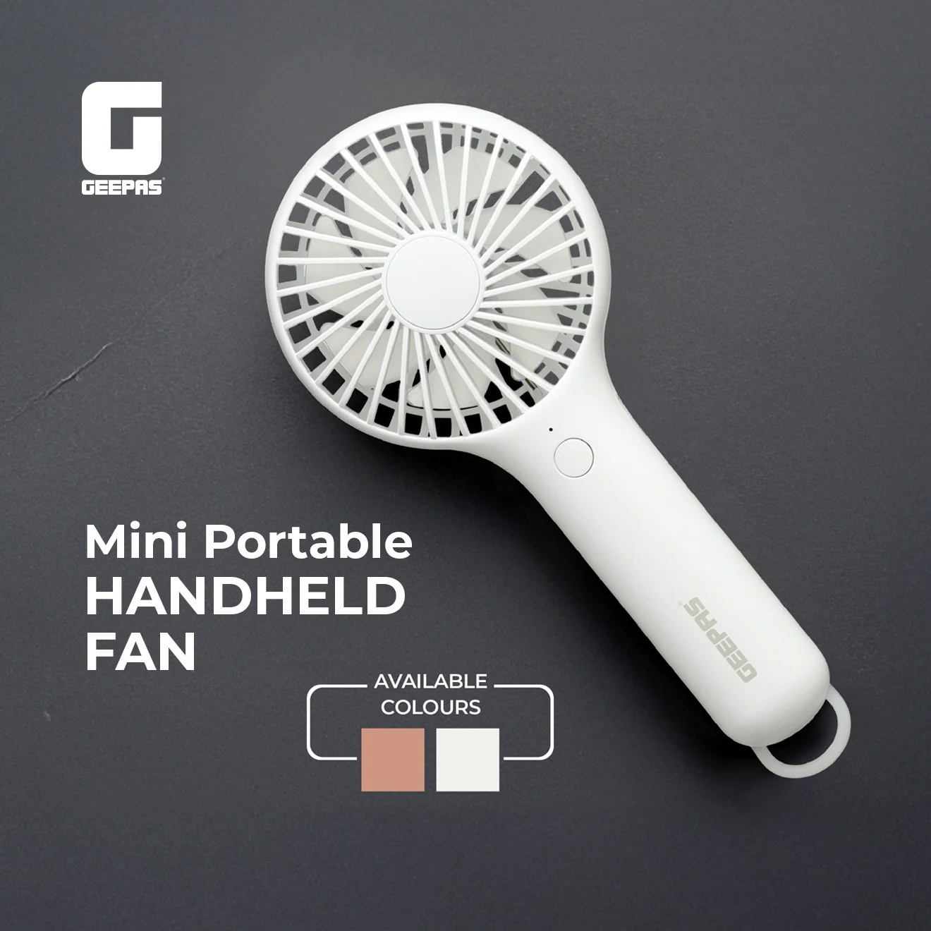 Geepas Mini Portable Handheld Fan GF21223 | 3 Speed Control, One-Button Operation, Up to 4H Runtime, Long-Lasting Rechargeable Battery, Portable Design for Travel & Home - Image 6