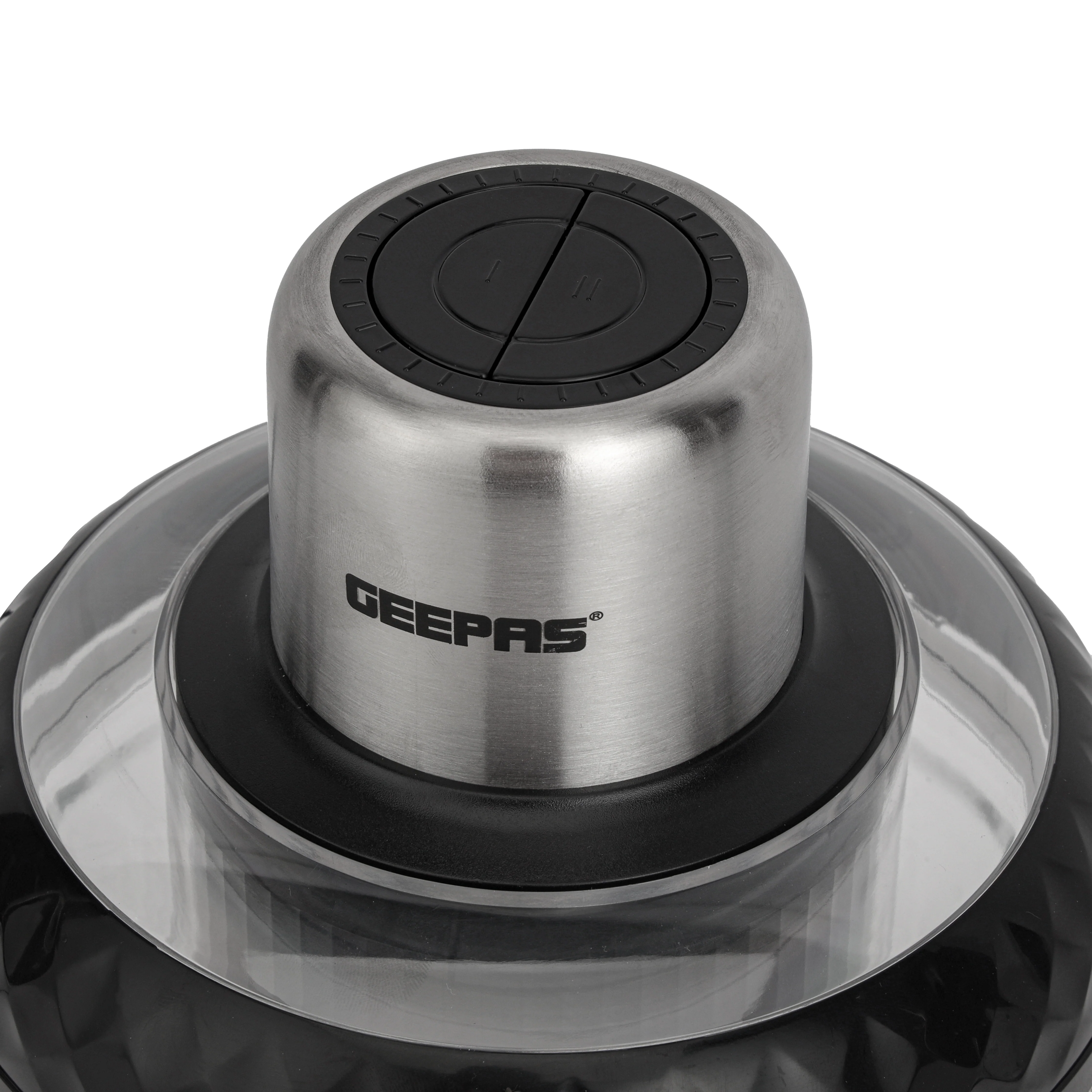 Geepas Multi Chopper- GMC42030/ 500W, 2.5L & 0.3L Cups, Compact Multi-Purpose Chopper with Mincing, Coarse & Fine Cutting/ Stainless Steel, Black & Silver, 2Y Warranty - Image 4