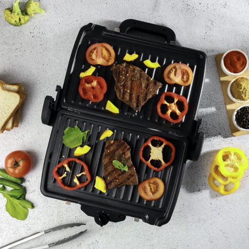 Geepas Multifunction Grill Maker GGM5458 |Powerful Electric Grill with Non-Stick Plates| Adjustable Thermostat Control| Cool-Touch Handle| Easy Cleaning| 2 Years Warranty - Image 4