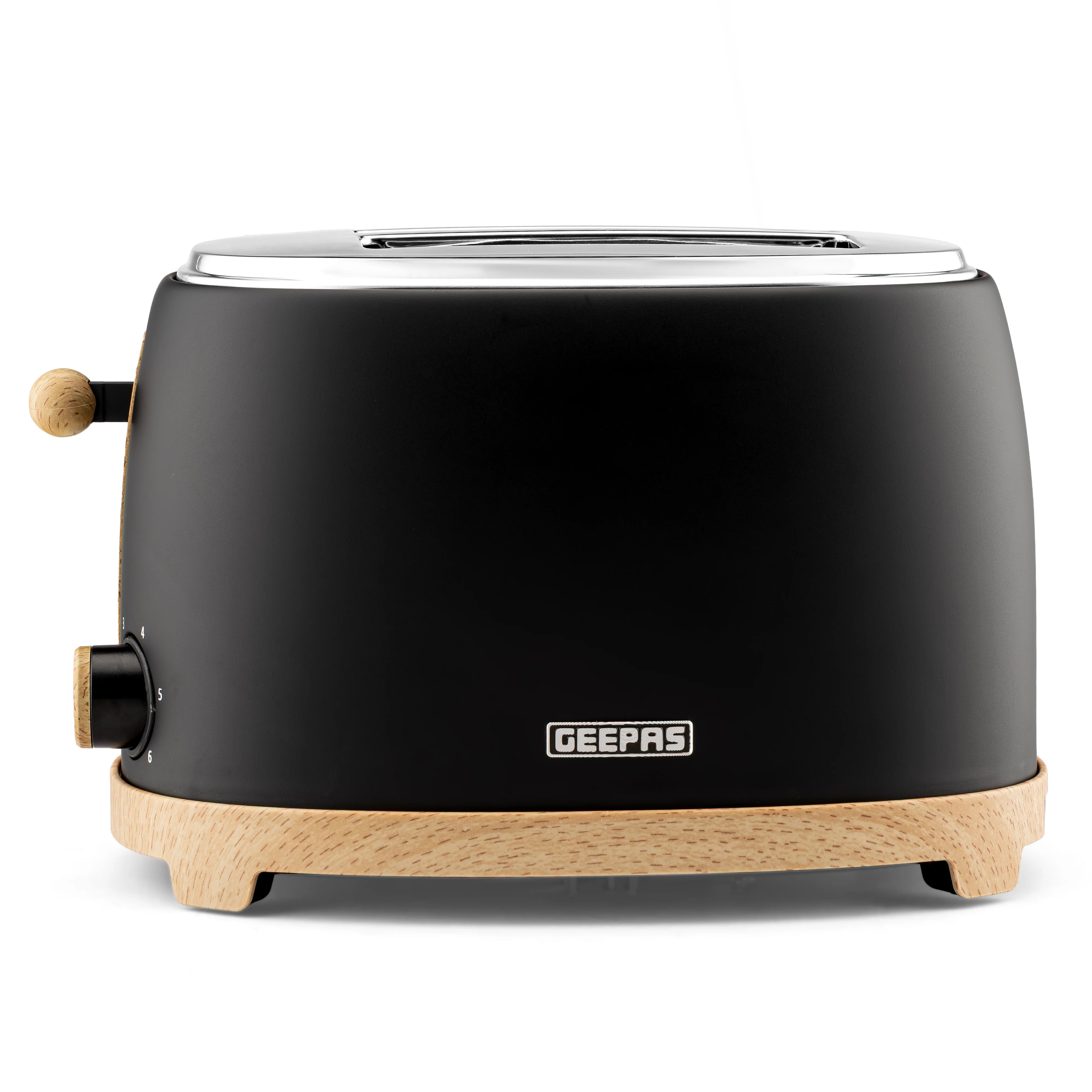 Geepas GBT36560UK-BK 2 Slice Toaster 850W | Wood Effect Design | 6 Browning Levels | Defrost | Reheat | Cancel Function & High Lift Lever |Stylish NordiQ Collection - Image 3