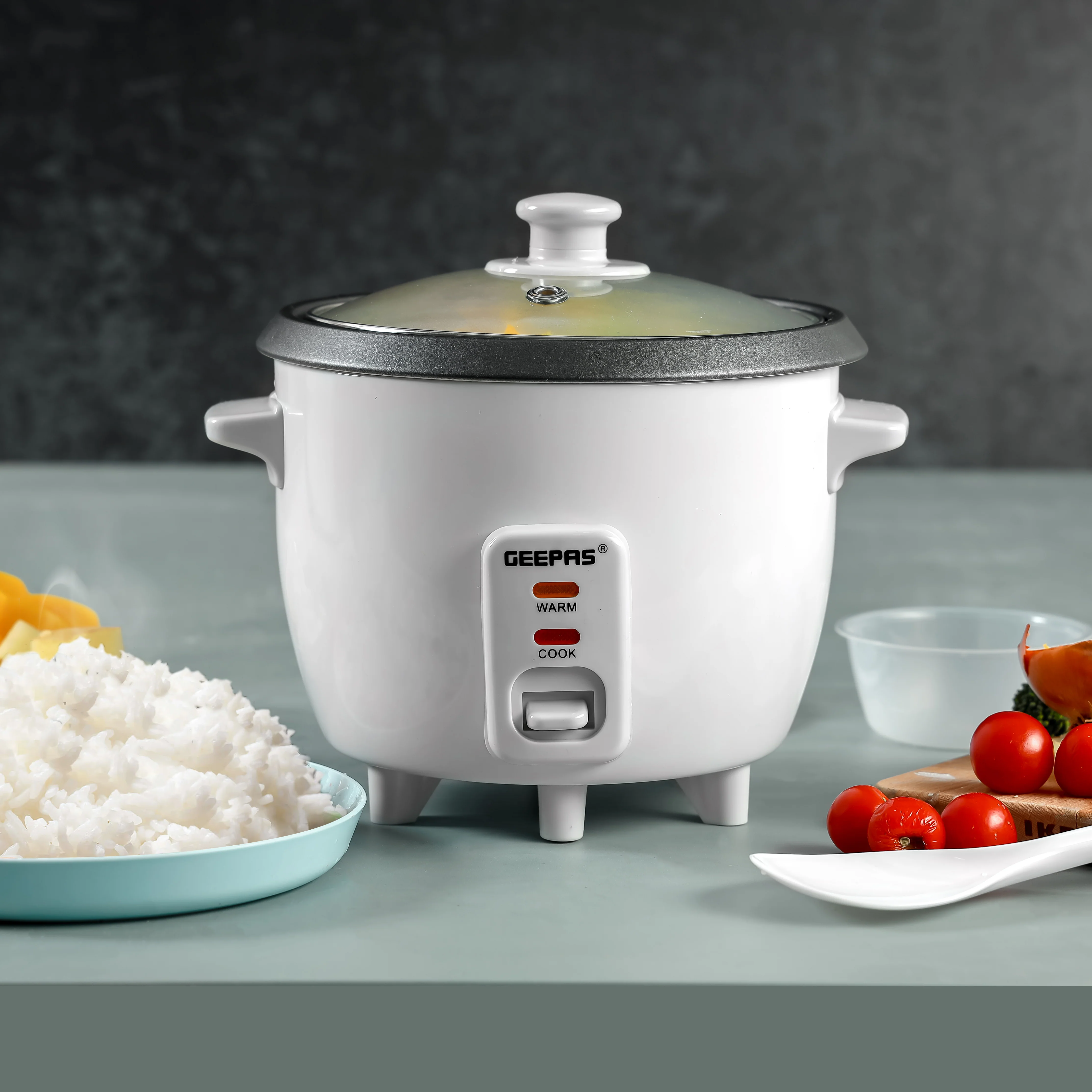 Geepas Personal Rice Cooker GRC1828 | 0.6L Compact Capacity | Ideal for Cooking & Keeping Food Warm |  Energy Efficient, Easy to Clean & Durable Design | 2 Years Warranty - Image 2
