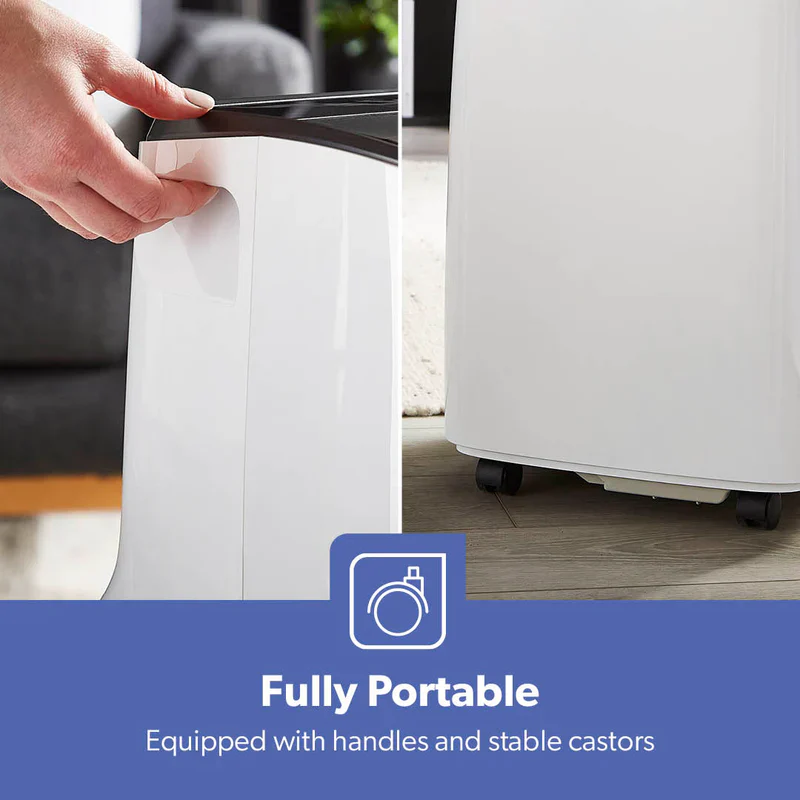 Geepas Portable Air Conditioner GACP9023CU| 9000 BTU| 3 Modes| 2 Speeds| Dehumidifier| Self-Evaporation| Digital Display| Remote Control, 24H Timer| Easy Move Wheels - Image 5