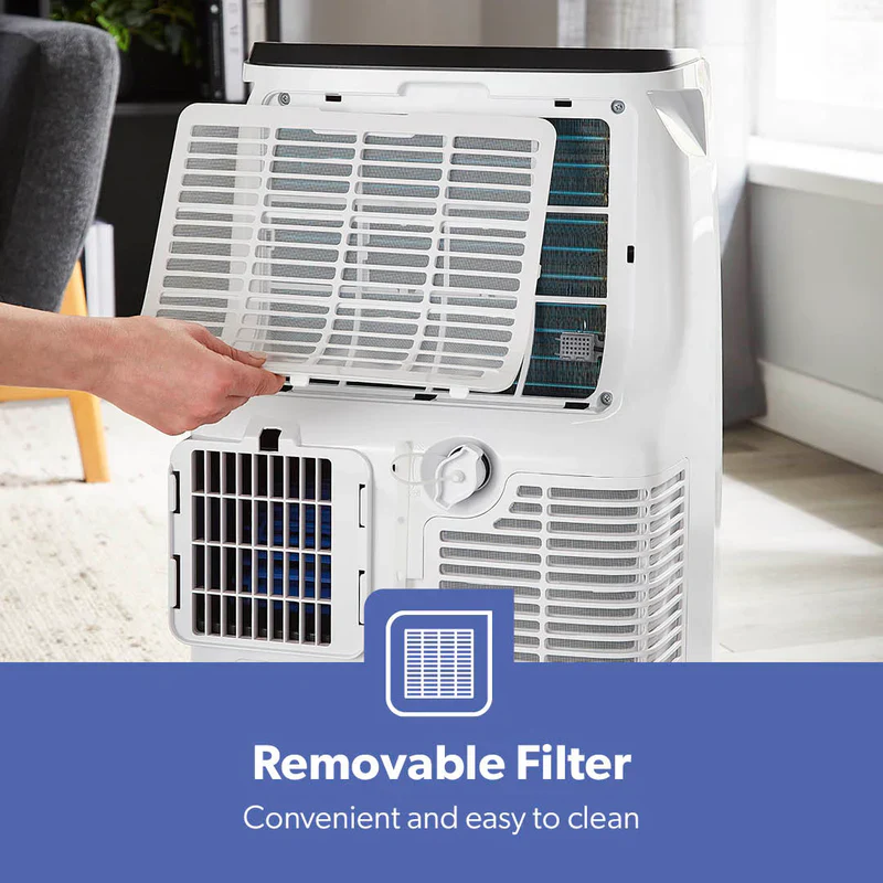 Geepas Portable Air Conditioner GACP9023CU| 9000 BTU| 3 Modes| 2 Speeds| Dehumidifier| Self-Evaporation| Digital Display| Remote Control, 24H Timer| Easy Move Wheels - Image 8
