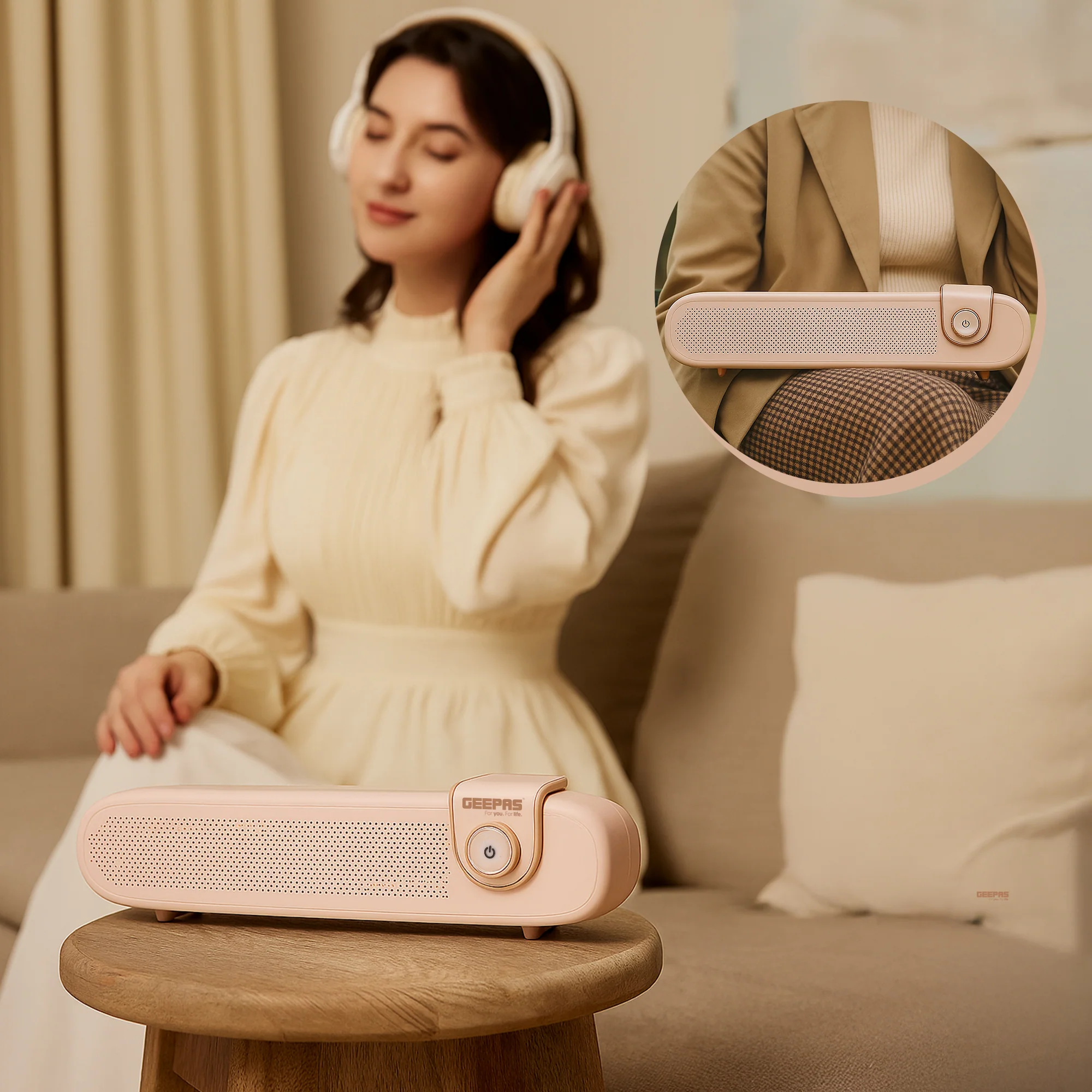 Geepas Bluetooth Speaker- GMS11198/ 6 Hours Playtime, TF, USB, AUX/ Rechargeable Battery, Enhanced Quality, Stereo Surround Sound/ Perfect for Parties/ 2 Years Warranty - Image 3