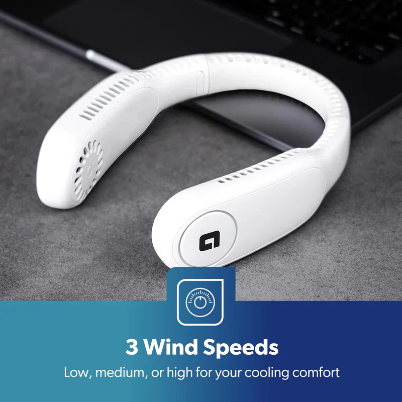 Geepas Portable Neck Fan- GF21228/ 6 Hours Long Working Time, 3 Speed Levels/ Lightweight, for Indoor and Outdoor Use/ Silent, Safe and Secure/ White, 2 Years Warranty - Image 6