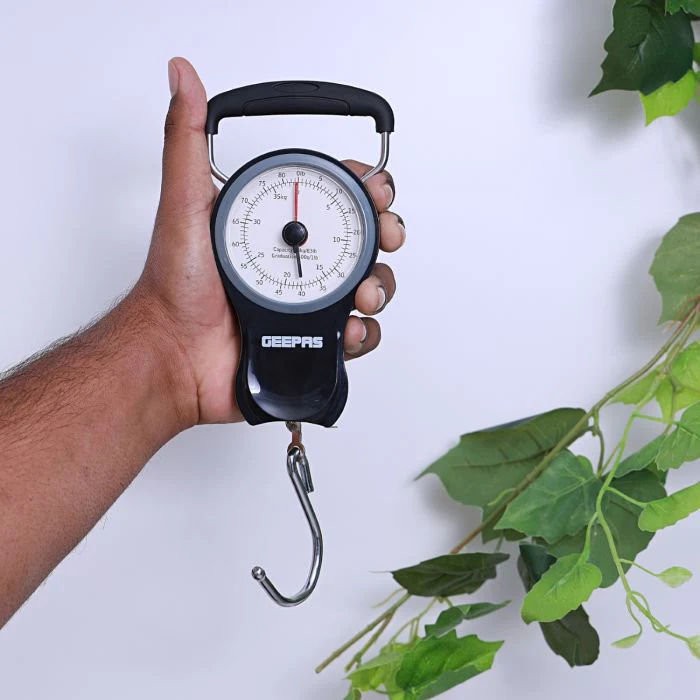Geepas Portable Scale - Hanging Scale Luggage Fishing Balance Pocket Crane 38 kg | Mechanical Luggage Scales with Double Pointer & 1M Tape | 2 Years Warranty - Image 4