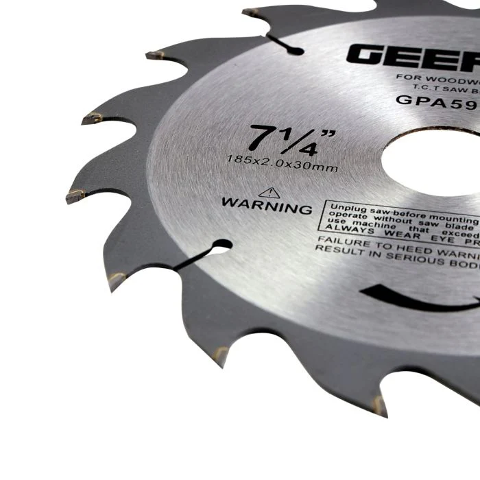 Geepas Professional Circular Saw Blade - 185mm x 30mm bore, 20mm Ring | 16 ATB Calibered Teeth | Ideal For Carpenter, Professional, Plumber, DIYers & More - Image 4