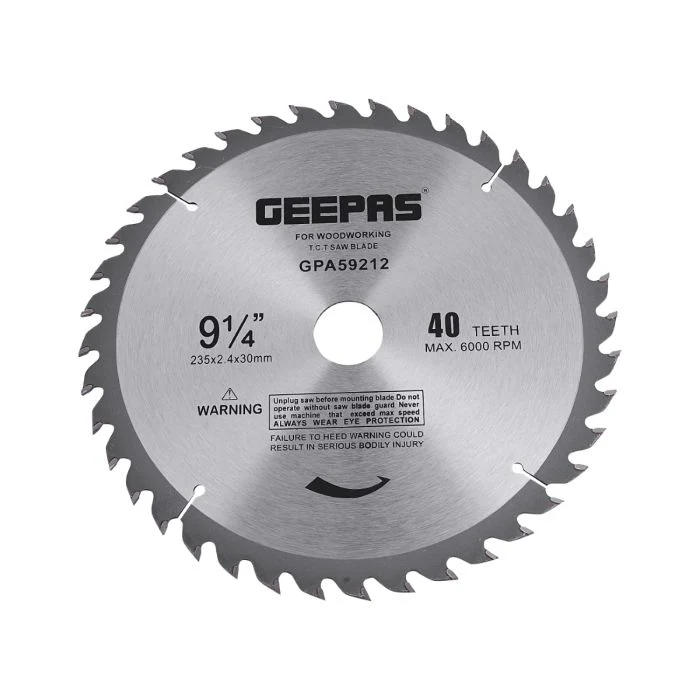 Geepas Professional Circular Saw Blade - 235mm x 30mm Bore, | 48 ATB Calibered Teeth | Ideal For Carpenter, Professional, Plumber, DIYers & More - Image 3