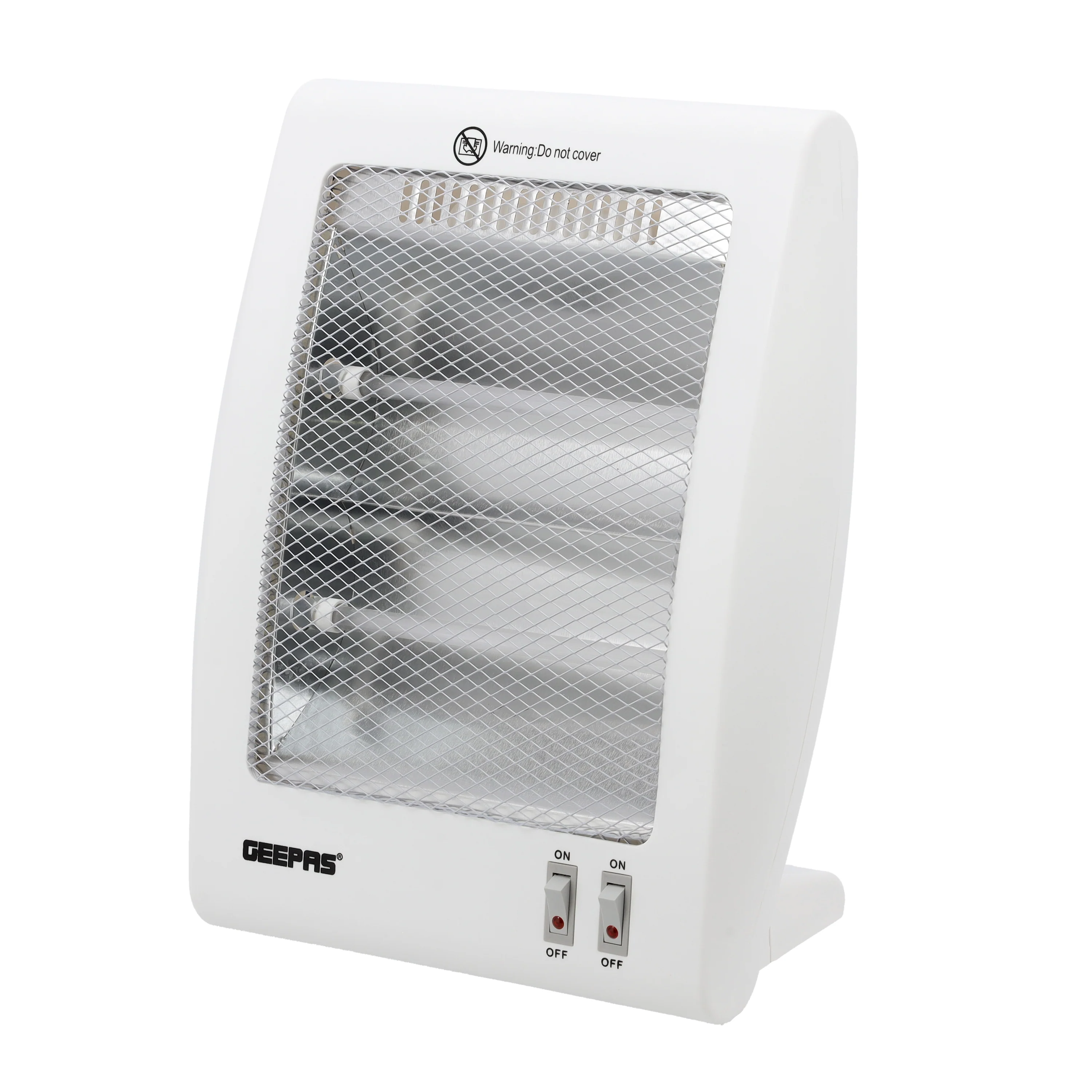 Geepas Quartz Heater GQH28522 | 400W/800W Instant Heating with Quartz Tubes | 2 Heat Settings| Automatic Tip-Over Safety Protection| Energy Efficient | 2 Years Warranty