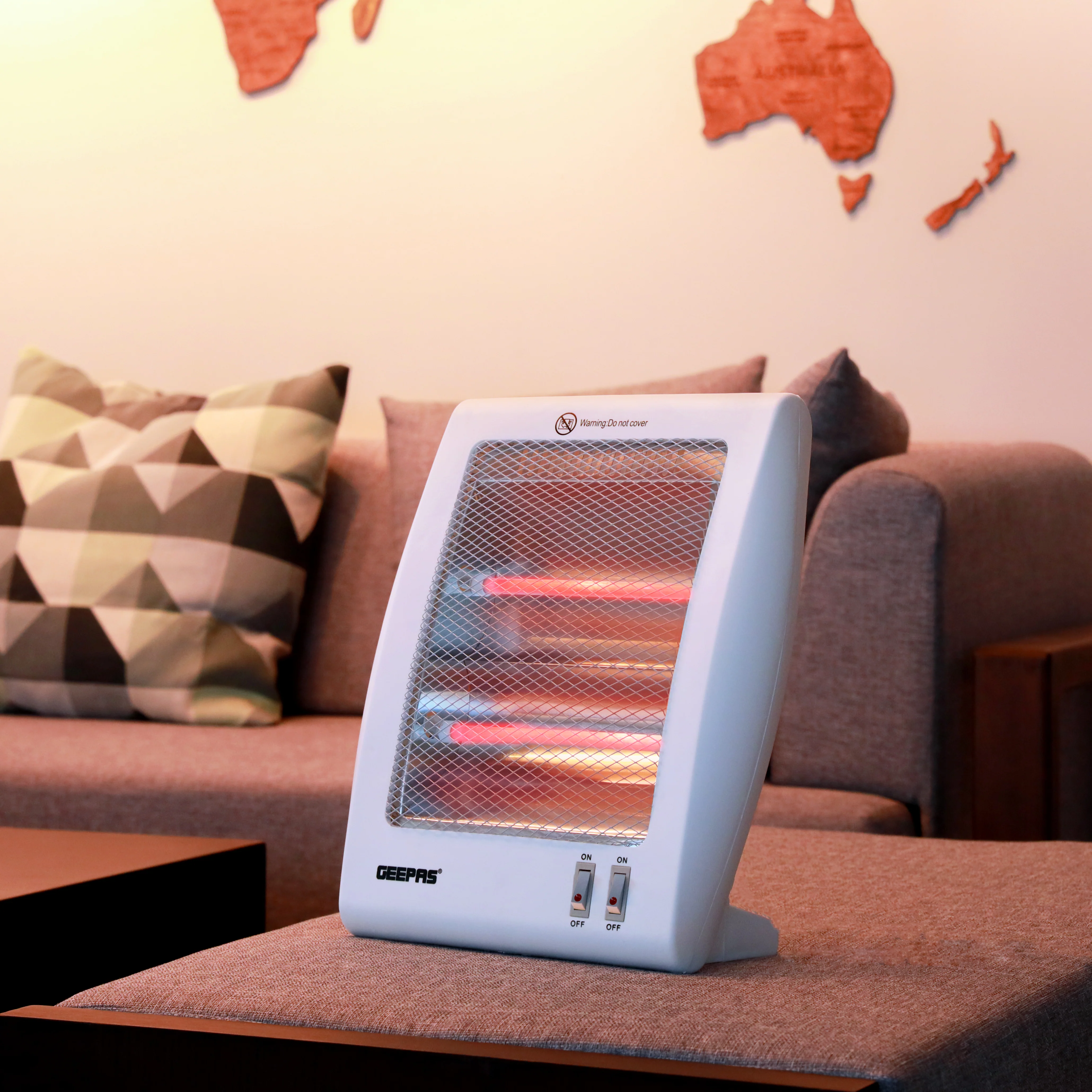 Geepas Quartz Heater GQH28522 | 400W/800W Instant Heating with Quartz Tubes | 2 Heat Settings| Automatic Tip-Over Safety Protection| Energy Efficient | 2 Years Warranty - Image 2