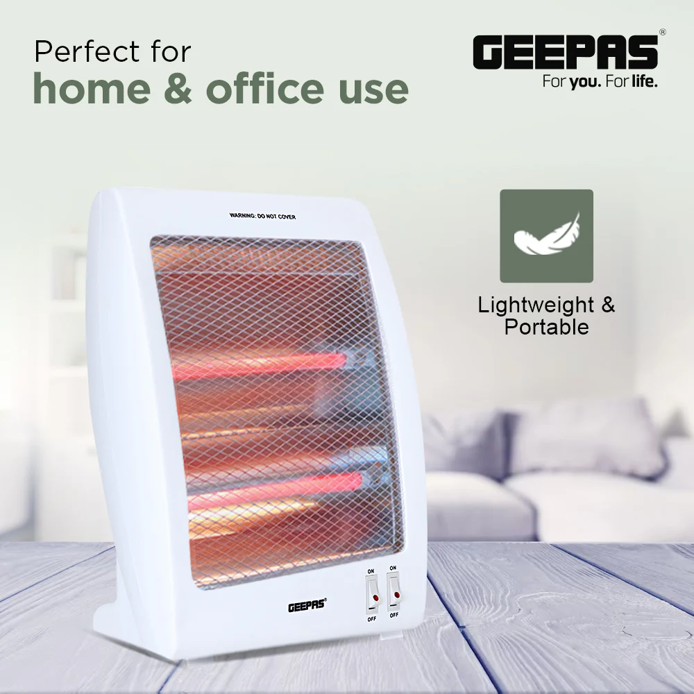 Geepas Quartz Heater GQH9106 | 400W/800W Instant Heating with Safety Tip-Over Switch | Adjustable Thermostat| Energy Efficient Portable Room Heater | 2 Years Warranty - Image 5