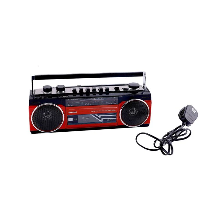 Geepas Radio Casset Recorder - Speakers with USB, SD Slots, MP3 & BT | Cassette Player, Microphone with Recording Function | Autostop Function | 2 Years Warranty - Image 5