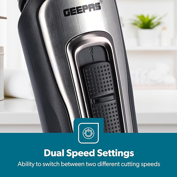 Geepas Rechargeable 11-in-1 Grooming Kit GTR8300 | Hair Clipper| Beard Trimmer| Precision Shaver| Nose & Ear Trimmer| USB Charging| LED Indicator| Complete Styling Set - Image 6